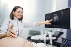 woman getting a sonogram