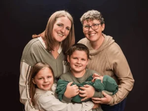 Lesbian couple with their children, illustrating LGBTQIA+ family-building options and inclusive fertility care at Fertility Partnership